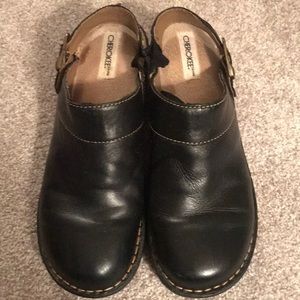 Black Cherokee Genuine Leather Clogs